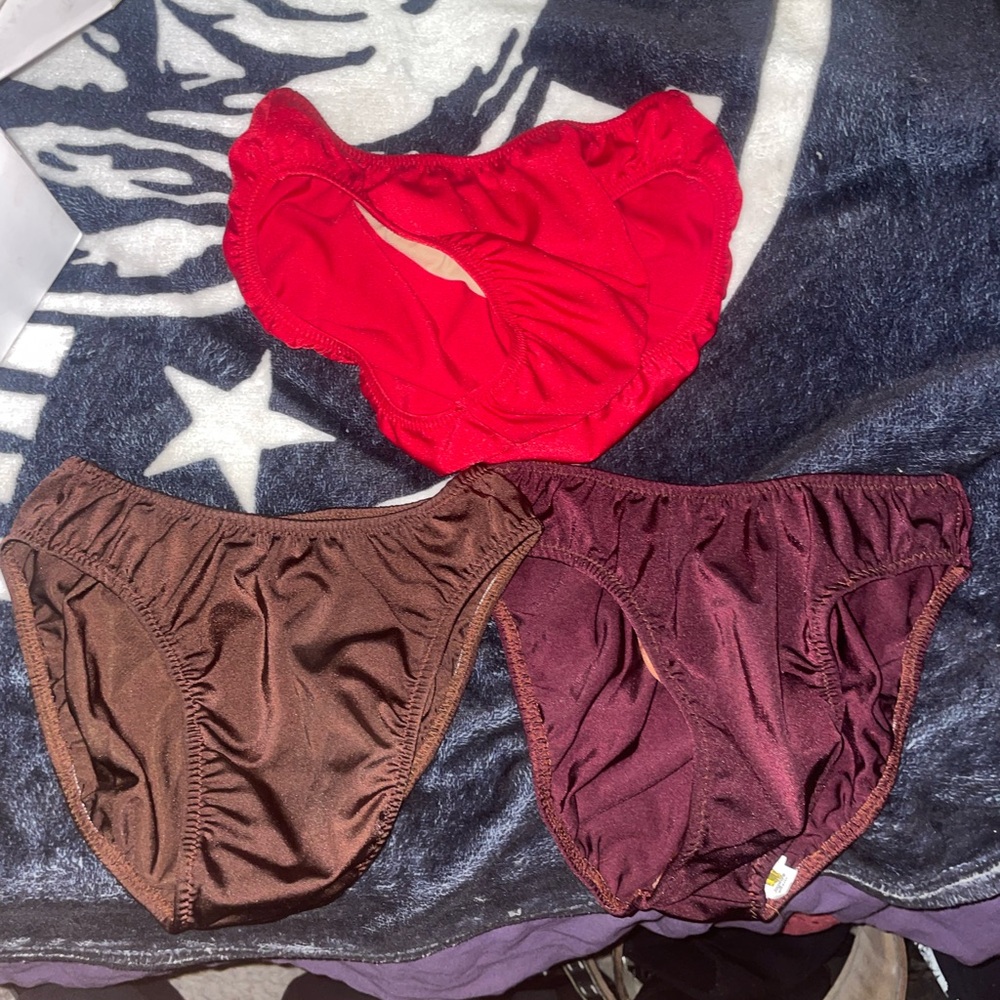 Vibrant Red and Brown Swim Trunks Classic Style